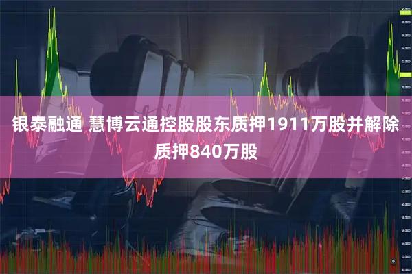 银泰融通 慧博云通控股股东质押1911万股并解除质押840万股