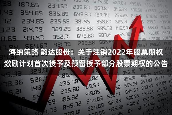 海纳策略 韵达股份：关于注销2022年股票期权激励计划首次授予及预留授予部分股票期权的公告